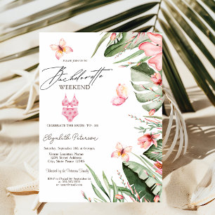 Invitation Combinaison de bain Palmiers Papillons Enterrement
