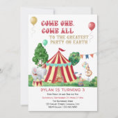 Invitation Come One Come All Circus Themed Kids Birthday (Devant)