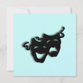 Invitation Comédie et tragédie Théâtre Masques Bleu Invitatio (Dos)