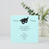 Invitation Comédie et tragédie Théâtre Masques Bleu Invitatio (Debout devant)