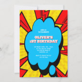 Invitation Comic Book Kid's 1st Birthday (Devant)