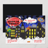 Invitation Comic Book Super Héros Anniversaire Fête Invitatio (Devant / Derrière)