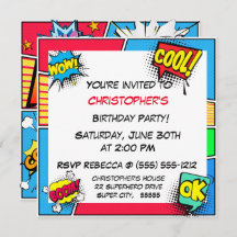 Comic Book Superhero Birthday Boy Custom