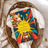 Invitation Comic Book Superhero Boy Baby shower