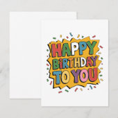 Invitation Comic Burst Joyeux Anniversaire (Devant / Derrière)