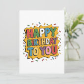 Invitation Comic Burst Joyeux Anniversaire (Debout devant)