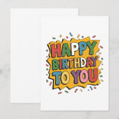 Invitation Comic Burst Joyeux Anniversaire (Devant / Derrière)