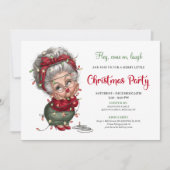 Invitation Comic Grandma Festive Christmas Celebration Invite (Devant)