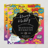 Invitation Comic Pop Art 💥 🎨 Wedding shower de brunch (Devant / Derrière)