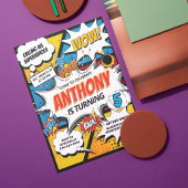 Invitation Comic Superheroes fête d'anniversaire