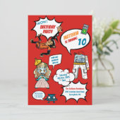 Invitation Comics Cool Superhero Party Anniversaire Invitatio (Debout devant)