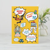 Invitation Comics Cool Superhero Party Anniversaire Invitatio (Debout devant)