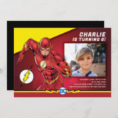 Invitation Comics DC | Flash Photo Anniversaire (Devant / Derrière)