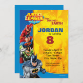 Invitation Comics DC | Justice League - Anniversaire (Devant / Derrière)