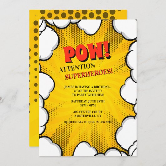 Invitation comique de nuages (Devant / Derrière)