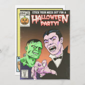 Invitation comique de partie de Halloween (Devant / Derrière)