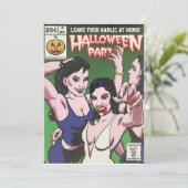 Invitation comique de partie de Halloween (Debout devant)