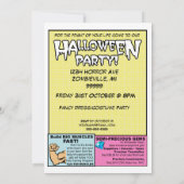 Invitation comique de partie de Halloween (Dos)