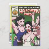 Invitation comique de partie de Halloween (Devant / Derrière)