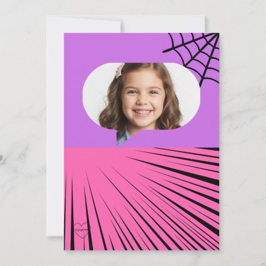 Invitation Comique Web rose et violet Anniversaire (Dos)