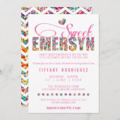 Invitation COMMANDE PERSONNALISÉE Baby shower Émersyne doux I (Devant / Derrière)