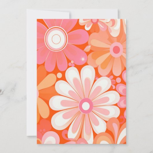 Invitation Commande personnalisée rétro fleurs super arrière  (Devant)