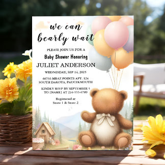 Invitation Comme Animal Cub Boho Nous Pouvons Bearly Wait Bab