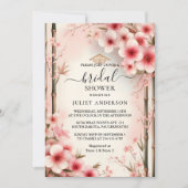 Invitation Comme Bamboo rose Sakura cerise Fête des mariées d (Devant)