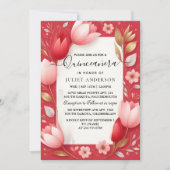 Invitation Comme Chaud Rose Couronne Tiara Black Lace Rouge Q (Devant)