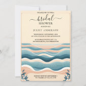 Invitation Comme été Ocean Beach Blue Water Fête des mariées (Devant)