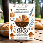 Invitation Comme Fun Retro Boho Cake Bun Dans Le Baby shower 