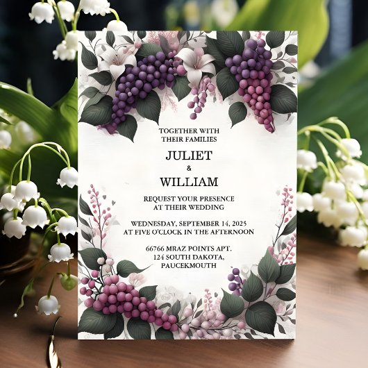 Invitation Comme Mariage au vignoble de la ferme rurale Seed 