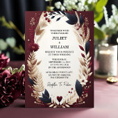Invitation Comme Maroon traditionnel Couple Automne Mariage B