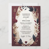 Invitation Comme Maroon traditionnel Couple Automne Mariage B (Devant)