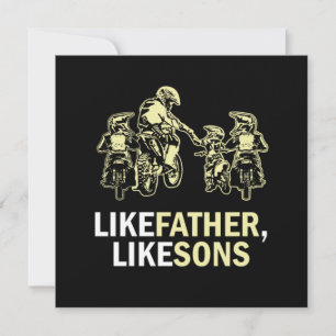 Invitation Comme Père Comme Sons Motocross Dirt Bike Cadeau