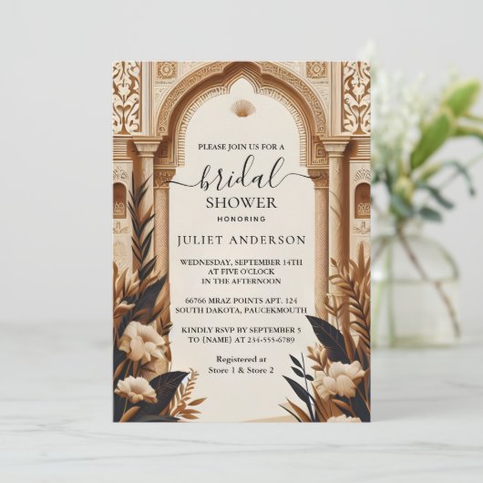 Invitation Comme Rustic Fiesta Rustic Bold Fête des mariées e (Debout devant)