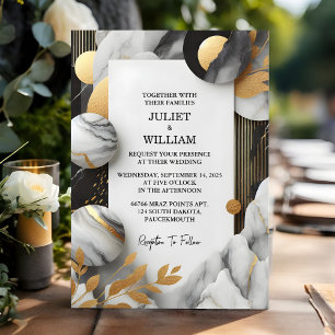 Invitation Comme simple oeuvre naturelle empilée Mariage en m