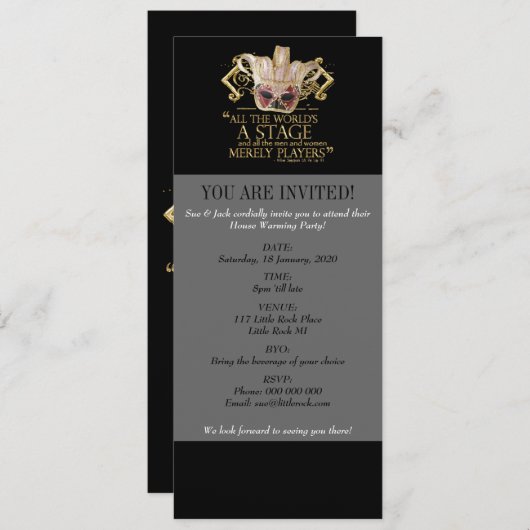 Invitation Comme vous l'aimez pour présenter la citation (la (Devant / Derrière)