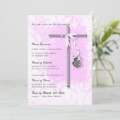 Invitation Commémoration religieuse du baptême rose (Debout devant)