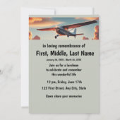 Invitation Commémoration Service Pilote Avion Volant Coucher  (Dos)