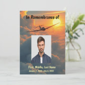 Invitation Commémoration Service Pilote Avion Volant Coucher (Debout devant)