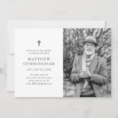 Invitation Commémoration Virtuelle De La Vie Croix Simple (Devant)