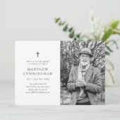 Invitation Commémoration Virtuelle De La Vie Croix Simple (Debout devant)