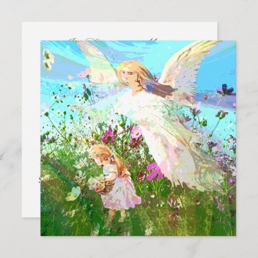 Invitation commémorative | Ange gardien (Devant / Derrière)