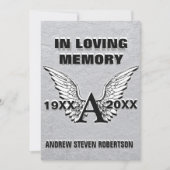 Invitation commémorative Argent | Angel Wings (Devant)