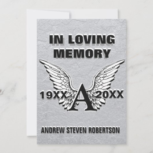 Invitation commémorative Argent | Angel Wings (Devant)