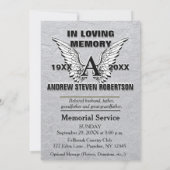 Invitation commémorative Argent | Angel Wings (Dos)