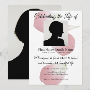 Invitation commémorative aux pétales de rose