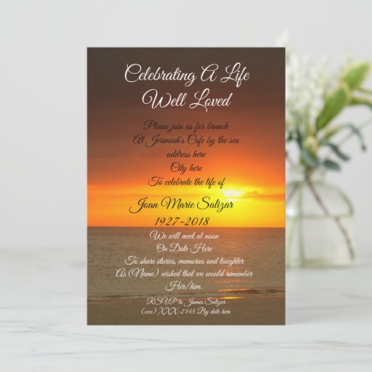 Invitation commémorative "Célébration de la Vie" (Debout devant)