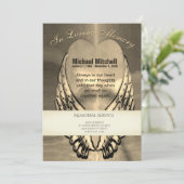 Invitation commémorative | Coeur d'or avec ailes d (Debout devant)